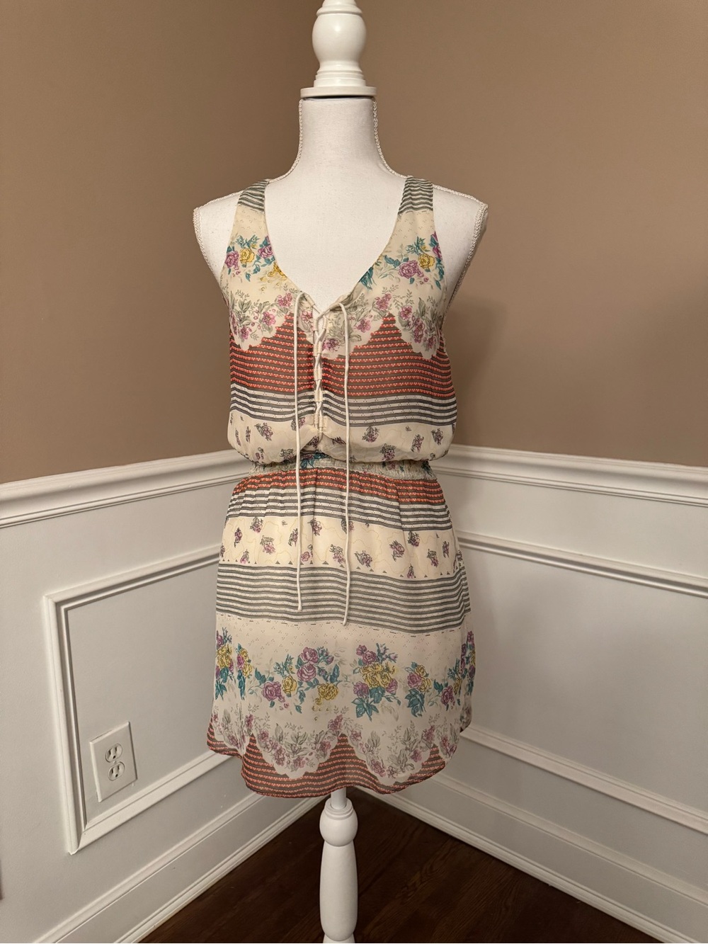 Free People Falling For Georgette Mini Dress With Pockets Boho Size XS